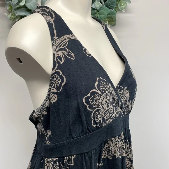 Sonoma Black and Tan Floral Sleeveless Crossback Cotton Modal Sundress PL - Picture 7 of 16